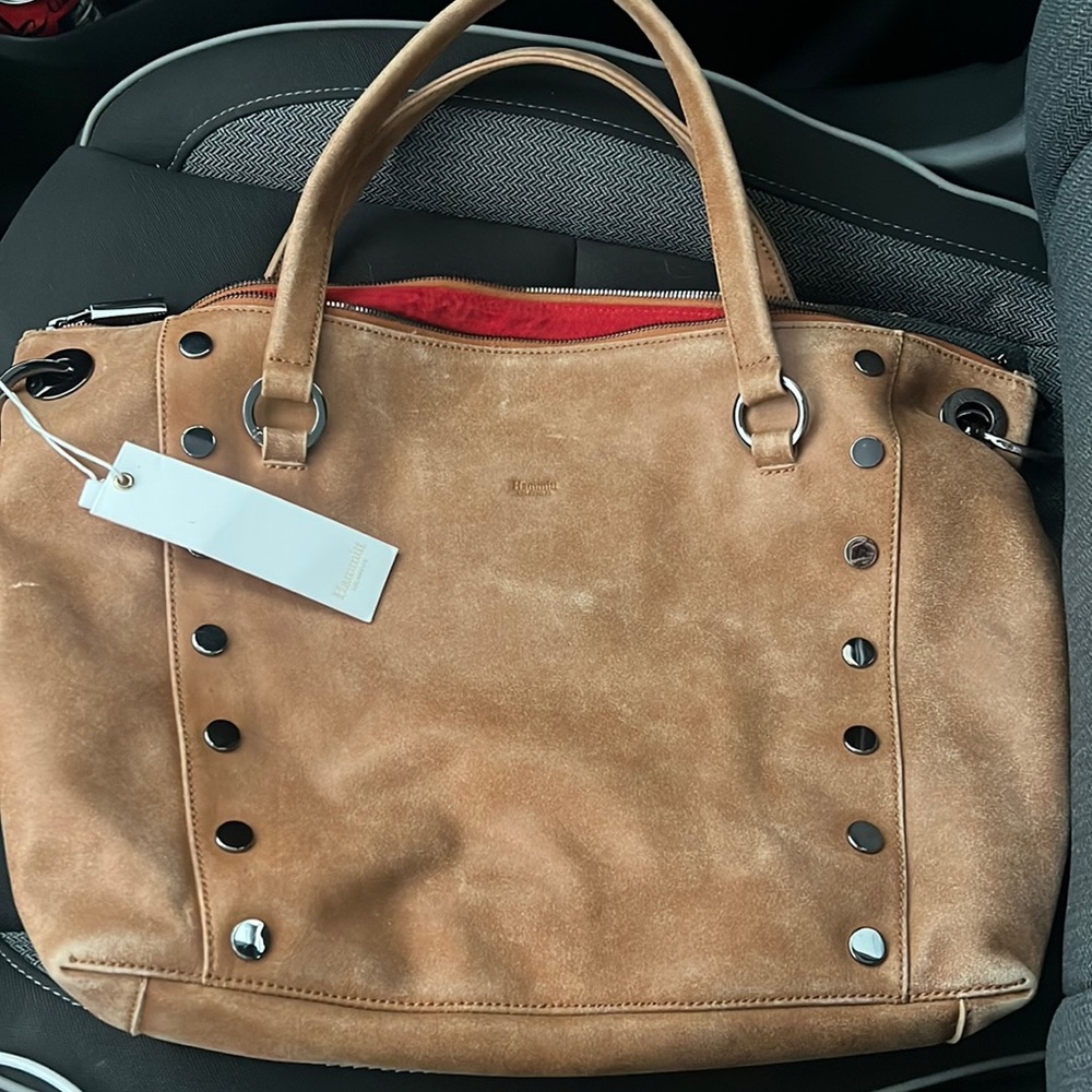 Hammitt saddle / gunmetal Daniel Lrg , new with tags, leather handbag - sold out